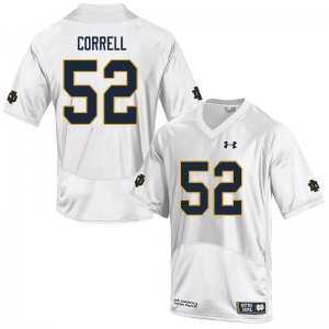 Notre Dame Fighting Irish Men's Zeke Correll #52 White Under Armour Authentic Stitched College NCAA Football Jersey NYH1599IT